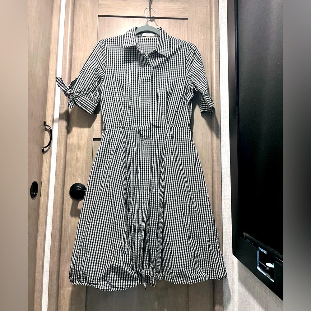 Calvin Klein Black and White Gingham Dress sz 4
